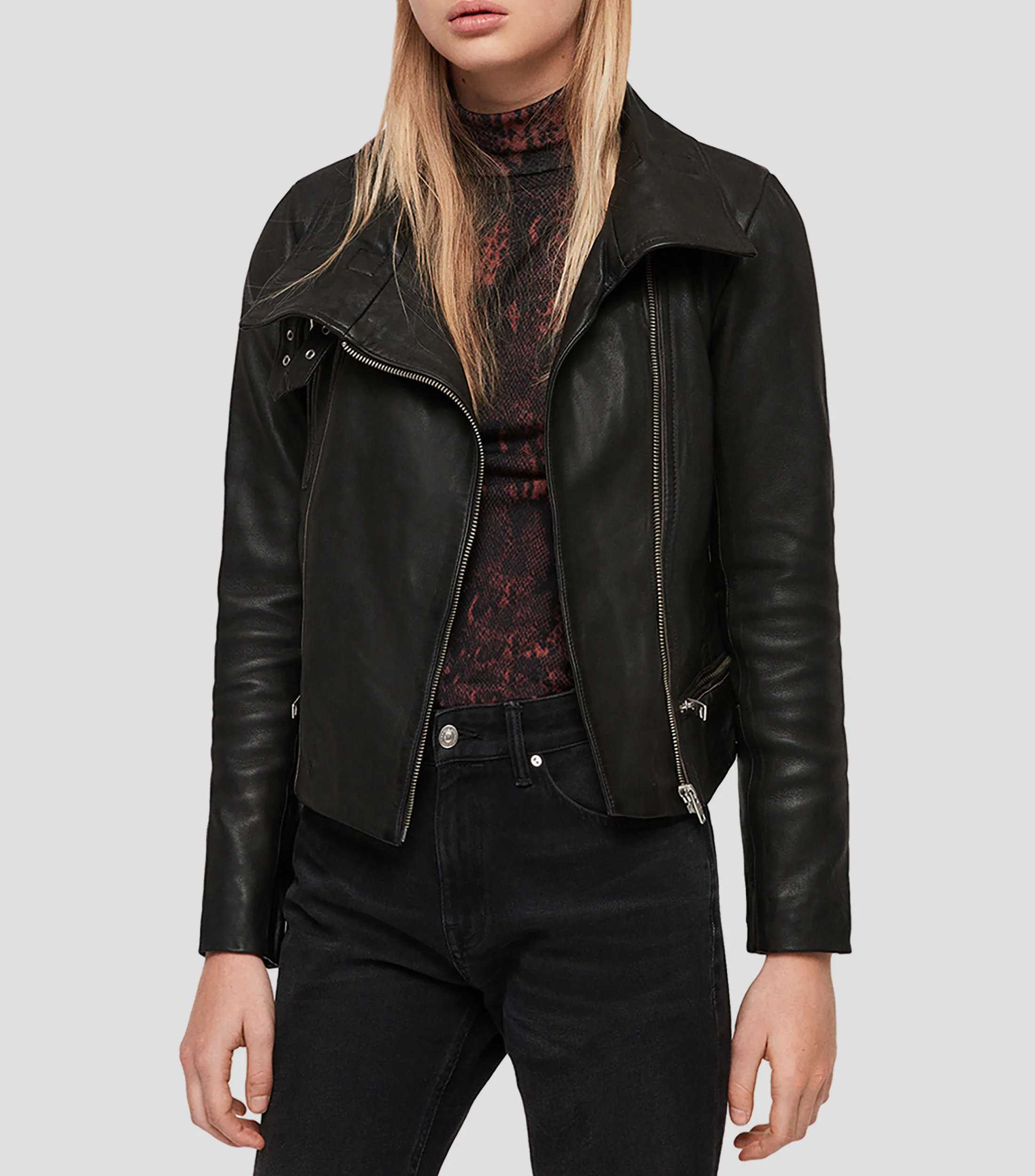 AllSaints Chamarra Biker de piel Mujer