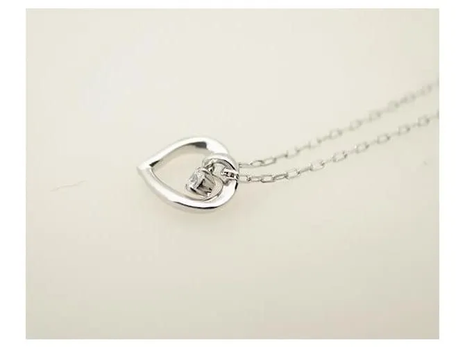 & Other Stories Collar de piedra blanca Heart 4℃ K10WG en oro blanco 111646123211 en excelente estado 