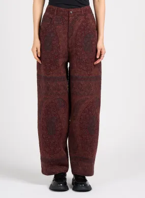 ANTIK BATIK TAJARO - Pantalón ancho acolchado de algodón en rojo