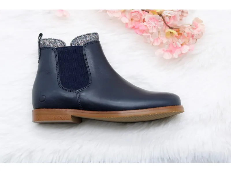 BOTÍN DE PIEL CON GLITTER 20946-W21-A BEBERLIS EN COLOR AZUL
