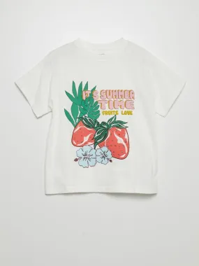 Camiseta estampada 'frutas' - BLANCO