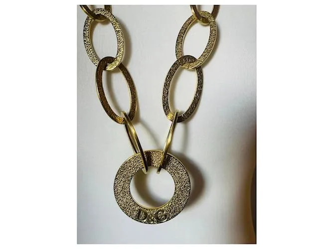 Collar DJ DOLCE & GABBANA “Whisp”0816 círculos alargados dorados 