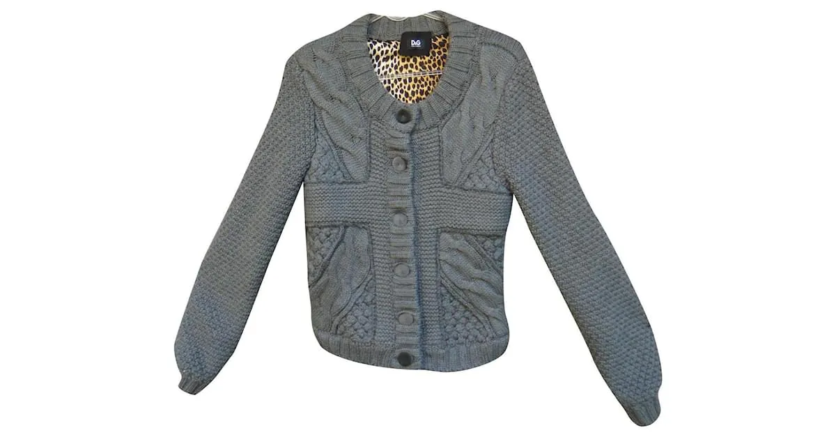 cárdigan con forro de lana y seda Talla Dolce & Gabbana 40 Gris 