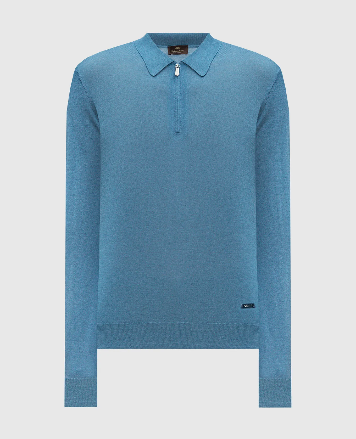 Enrico Mandelli Blue wool polo shirt