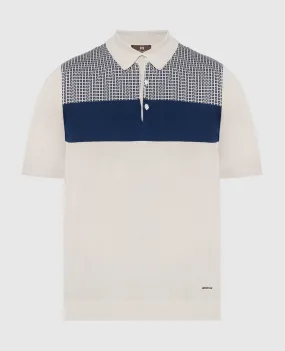 Enrico Mandelli Gray polo in a geometric pattern