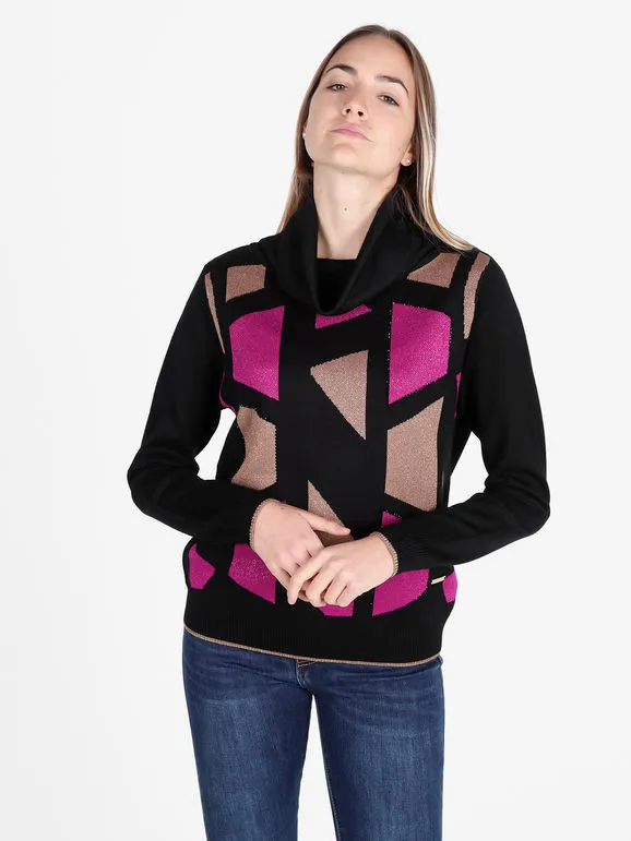 Gian Marco Venturi Jersey de mujer de cuello vuelto con lúrex
