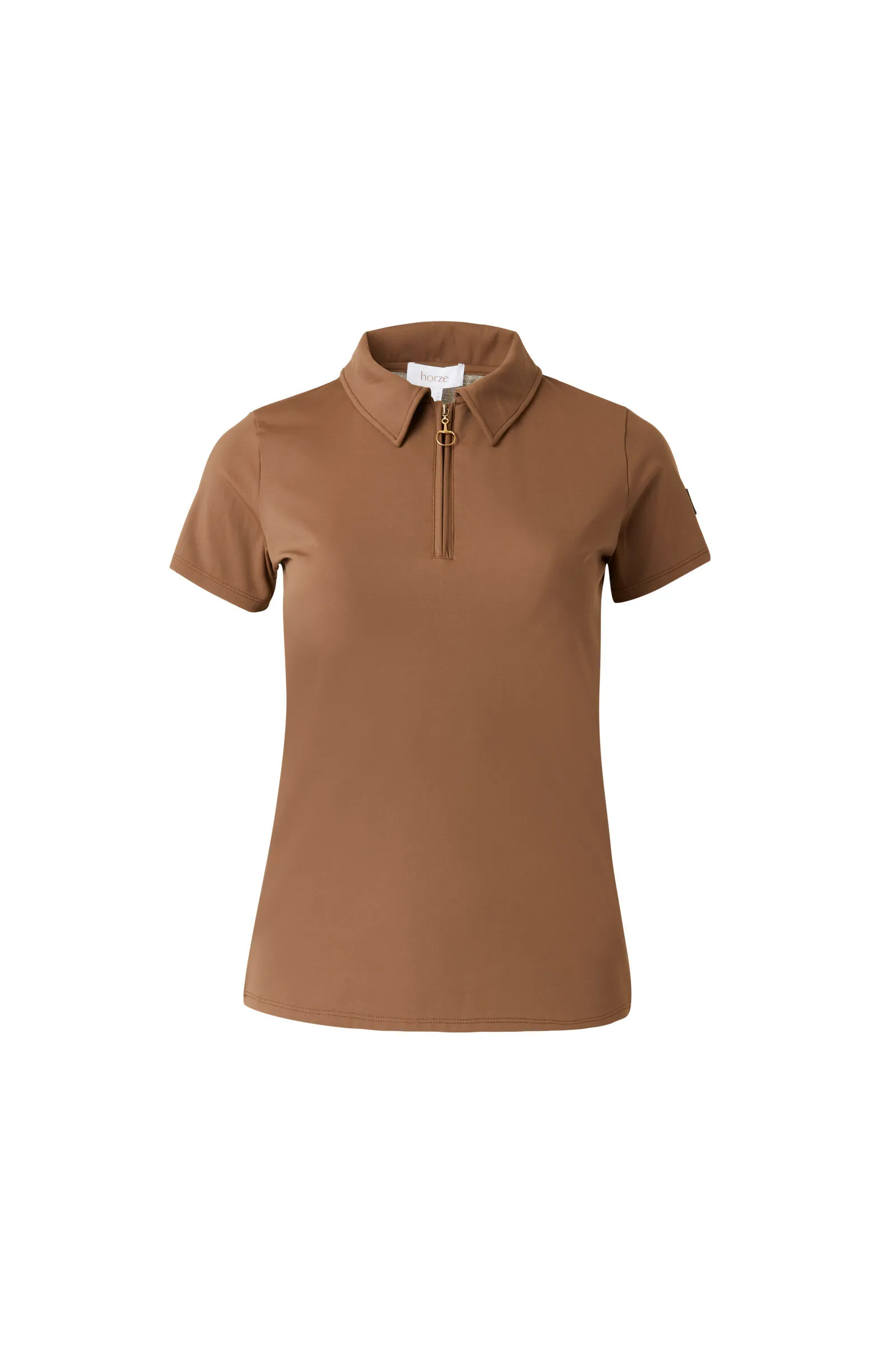 Horze Camisa de Entrenamiento con Espalda Dorada para Mujer Sagira
