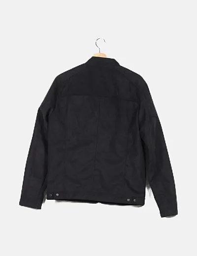Jack & Jones Biker antelina negra