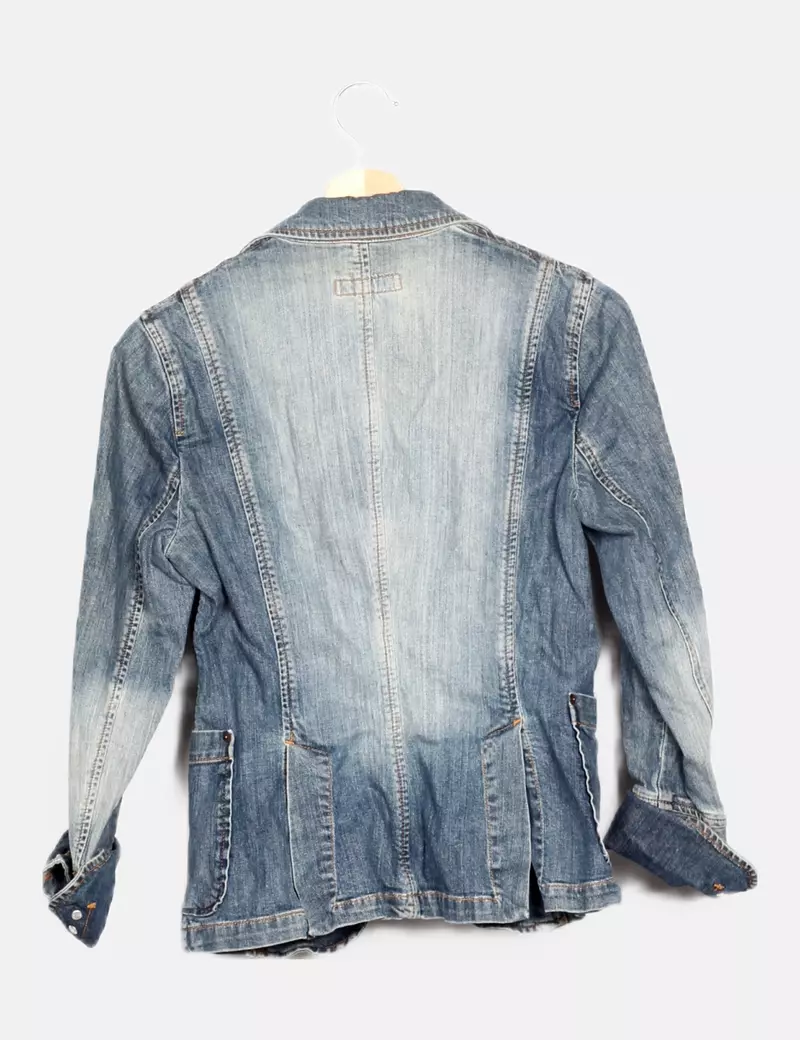 Massimo Dutti Biker azul denim