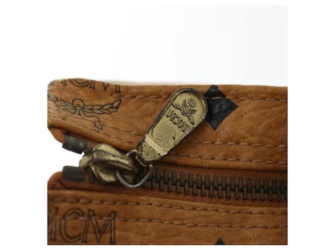 MCM Vicetos Logogram Bandolera PVC Marrón Auth ki4151 Castaño 