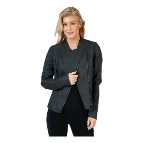 Only Ava Faux Leather Biker Otw Black
