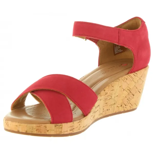 Sandalias de Mujer CLARKS 26132327 UN PLAZA RED NUBUCK