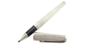 ST DUPONT LINE D METAL PLATA GUILLOCHE BOLÍGRAFO ROLLERBALL FIELTRO 