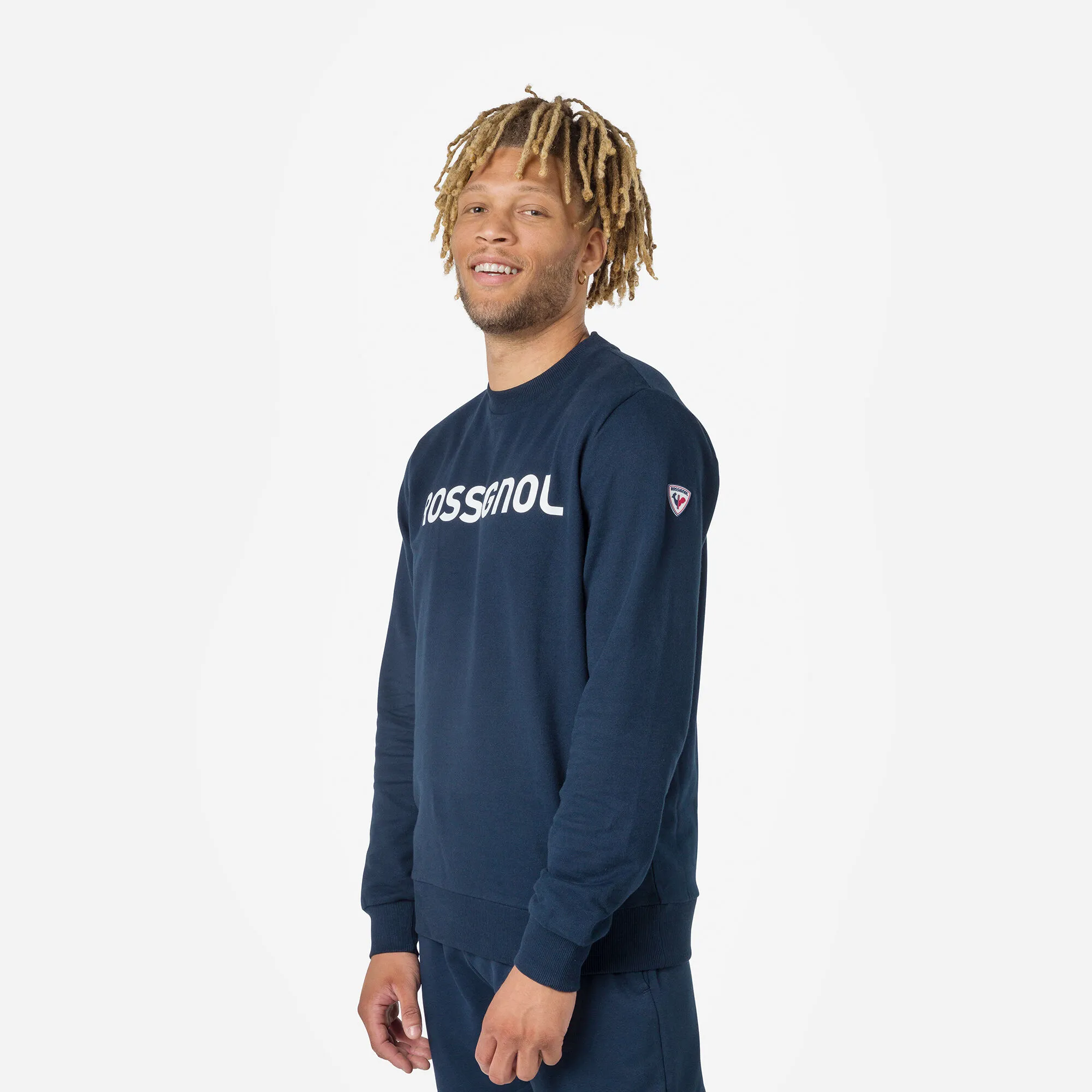 Sudadera de algodón de cuello redondo logo para hombre
