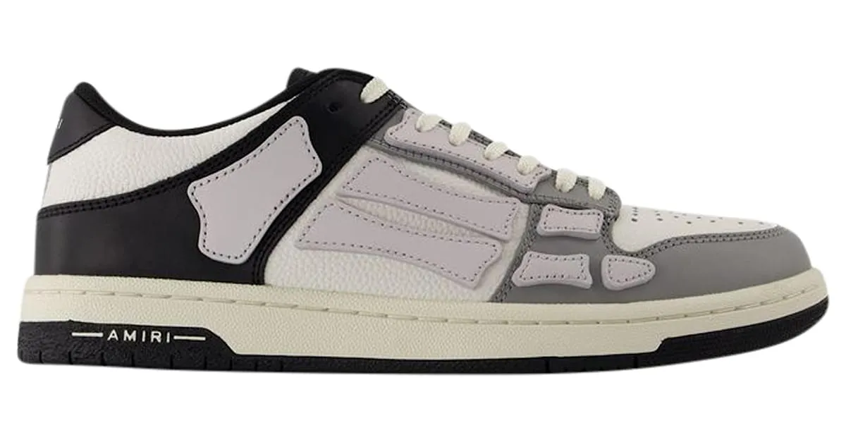 Zapatillas bajas Skel Top bicolor - Amiri - Cuero - Negro/Blanco/Gris 