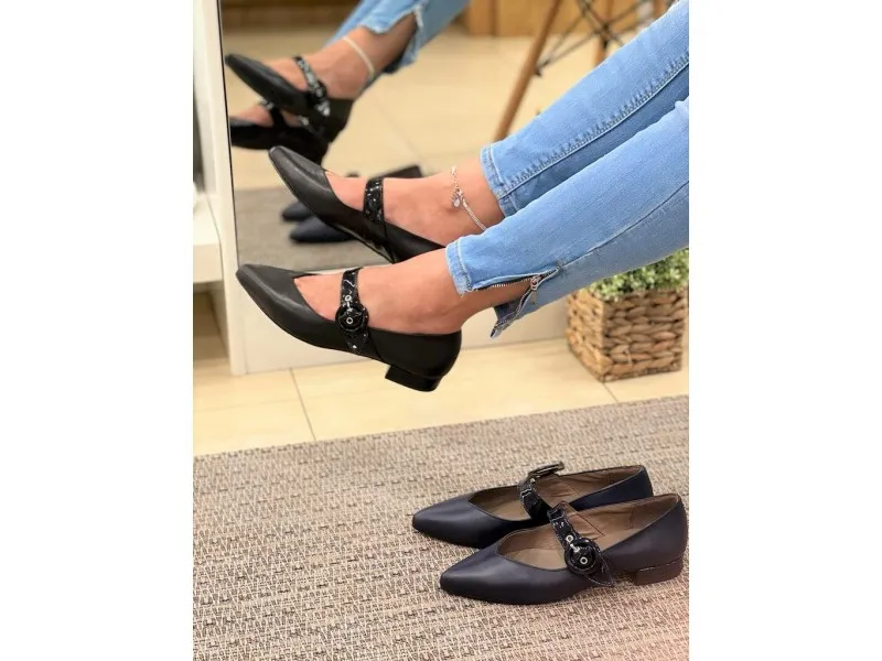 ZAPATO BAJO DE PIEL RAGAZZA R5200 CALZADOS ROLDAN EN COLOR AZUL O NEGRO